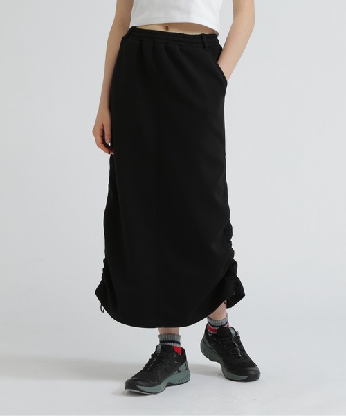 AVIREX（アヴィレックス）の「NYLON×DOUBLE KNIT LAYERED SKIRT/ナイロン×ダブルニットレイヤードスカート（スカート・レディース・グレー/オリーブ/ブラック・F）」の7枚目の写真