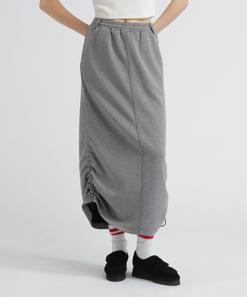 AVIREX（アヴィレックス）の「NYLON×DOUBLE KNIT LAYERED SKIRT/ナイロン×ダブルニットレイヤードスカート（スカート・レディース・グレー/オリーブ/ブラック・F）」の18枚目の写真