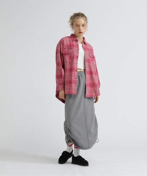 AVIREX（アヴィレックス）の「NYLON×DOUBLE KNIT LAYERED SKIRT/ナイロン×ダブルニットレイヤードスカート（スカート・レディース・グレー/オリーブ/ブラック・F）」の20枚目の写真