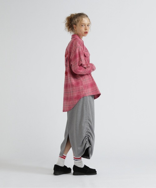 AVIREX（アヴィレックス）の「NYLON×DOUBLE KNIT LAYERED SKIRT/ナイロン×ダブルニットレイヤードスカート（スカート・レディース・グレー/オリーブ/ブラック・F）」の21枚目の写真