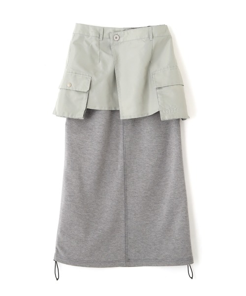 AVIREX（アヴィレックス）の「NYLON×DOUBLE KNIT LAYERED SKIRT/ナイロン×ダブルニットレイヤードスカート（スカート・レディース・グレー/オリーブ/ブラック・F）」の22枚目の写真