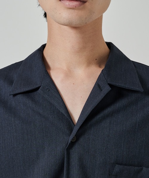 markaware オープンカラーシャツ 2/72 オーガニックウールヴィエラ