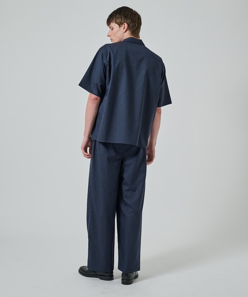 MARKAWARE ウールトロピカル120 ブラウン　半袖シャツ markaware シャツ 「MARKAWARE/marka」ウールトロピカルメランジ