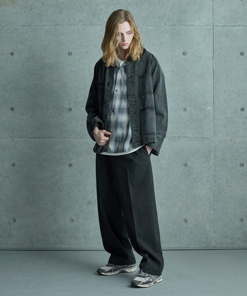 FUSE（フューズ）の「デニムカバーオールジャケット（ブルゾン・メンズ・ブラック/ブルー・01/03/02）」の8枚目の写真