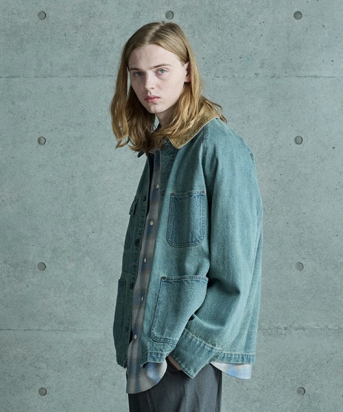 FUSE（フューズ）の「デニムカバーオールジャケット（ブルゾン・メンズ・ブラック/ブルー・01/03/02）」の4枚目の写真