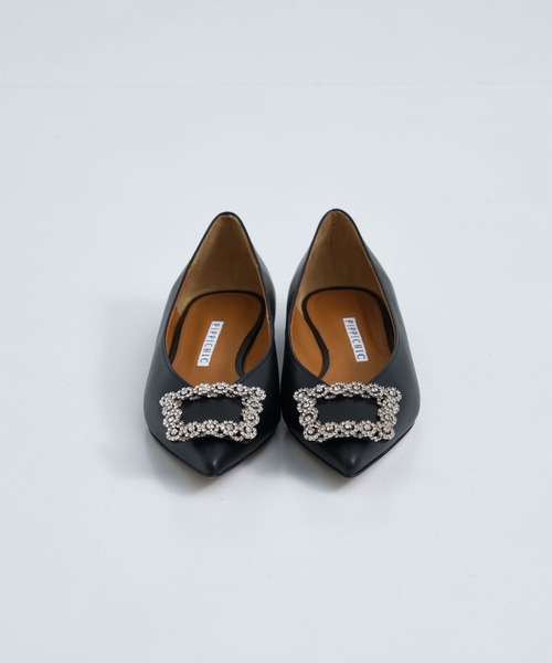Pippichic（ピッピシック）の「【PIPPICHIC/ピッピシック】PP25-ANNA V JEWERLY 9/ポインテッドトゥビジューフラットシューズ/バレエシューズ（バレエシューズ・レディース・ブラック・6h/7h/8）」の2枚目の写真