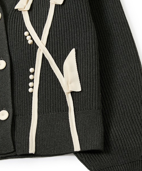 セール】【サステナブル】3Dモチーフカーディガン（カーディガン