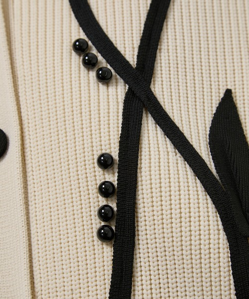 新品タグ付き アダムエロペ 【サステナブル】3Dモチーフカーディガン キナリ ADAM ET ROPE'｜【サステナブル】3Dモチーフカーディガン