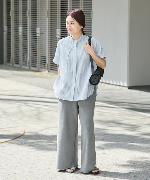 JOURNAL STANDARD（ジャーナルスタンダード）の「《追加2》シアーチェックポンチョブラウス（シャツ/ブラウス・レディース・ホワイト/ブルー系その他/ブラック/スミクロ・FREE）」の12枚目の写真