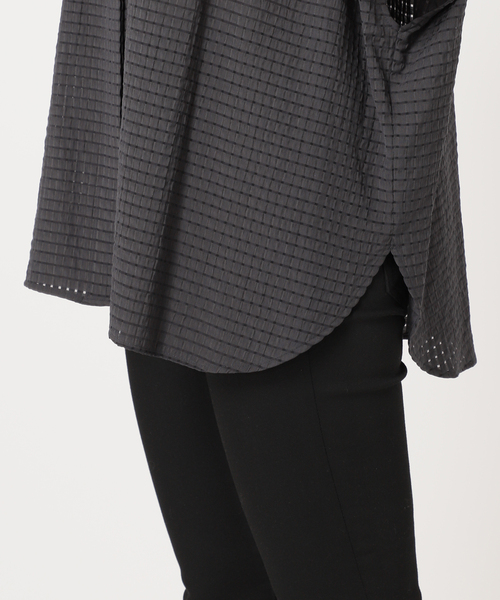 JOURNAL STANDARD（ジャーナルスタンダード）の「《追加2》シアーチェックポンチョブラウス（シャツ/ブラウス・レディース・ホワイト/ブルー系その他/ブラック/スミクロ・FREE）」の17枚目の写真