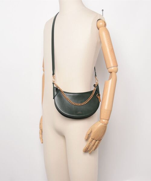 RALPHLAUREN　ラルフローレン　ショルダーバッグ　イエロー　チェーン 美品✨ ラルフローレン ID ワンショルダーバッグ カーフスキン