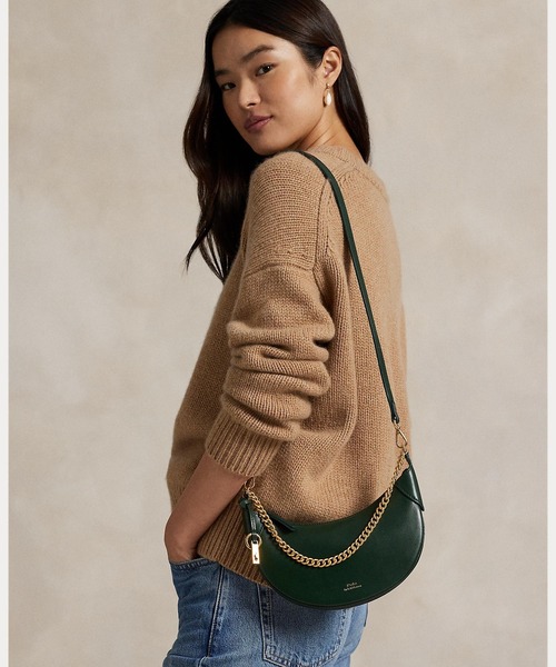 新品 ポロ ラルフローレン POLO RALPH LAUREN ショルダーバッグ ミニラウンドバッグ ラルフローレン】Polo ID Calfskin Mini Shoulder Bag (Ralph Lauren