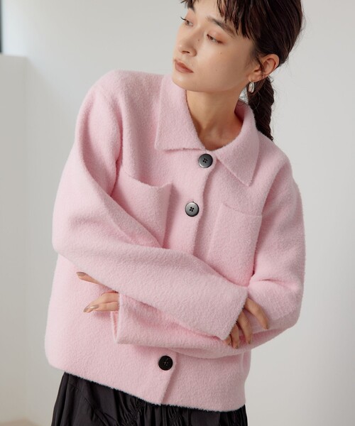 ＜EMMEL REFINES＞EM フェザーヤーンセッケツカーディガン EMMEL REFINES カーディガン 「EMMEL REFINES」EM セッケツ