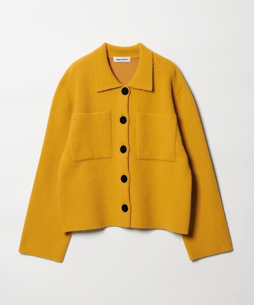 EMMEL REFINES（エメルリファインズ）の「＜EMMEL REFINES＞EM セッケツ フェザーヤーン エリツキ カーディガン（カーディガン/ボレロ・レディース・オフホワイト/ライトピンク/イエロー・FREE）」の2枚目の写真