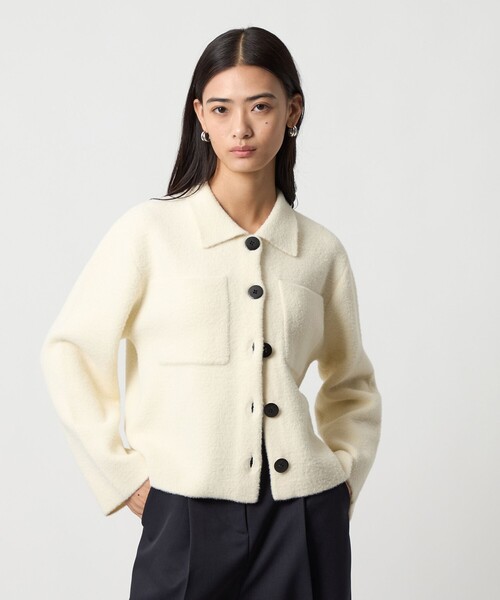 EMMEL REFINES（エメルリファインズ）の「＜EMMEL REFINES＞EM セッケツ フェザーヤーン エリツキ カーディガン（カーディガン/ボレロ・レディース・オフホワイト/ライトピンク/イエロー・FREE）」の19枚目の写真