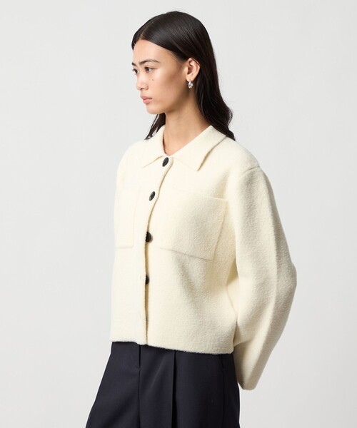 EMMEL REFINES（エメルリファインズ）の「＜EMMEL REFINES＞EM セッケツ フェザーヤーン エリツキ カーディガン（カーディガン/ボレロ・レディース・オフホワイト/ライトピンク/イエロー・FREE）」の6枚目の写真