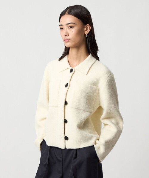 EMMEL REFINES（エメルリファインズ）の「＜EMMEL REFINES＞EM セッケツ フェザーヤーン エリツキ カーディガン（カーディガン/ボレロ・レディース・オフホワイト/ライトピンク/イエロー・FREE）」の14枚目の写真