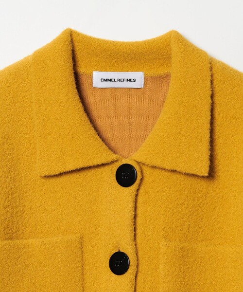 EMMEL REFINES（エメルリファインズ）の「＜EMMEL REFINES＞EM セッケツ フェザーヤーン エリツキ カーディガン（カーディガン/ボレロ・レディース・オフホワイト/ライトピンク/イエロー・FREE）」の7枚目の写真