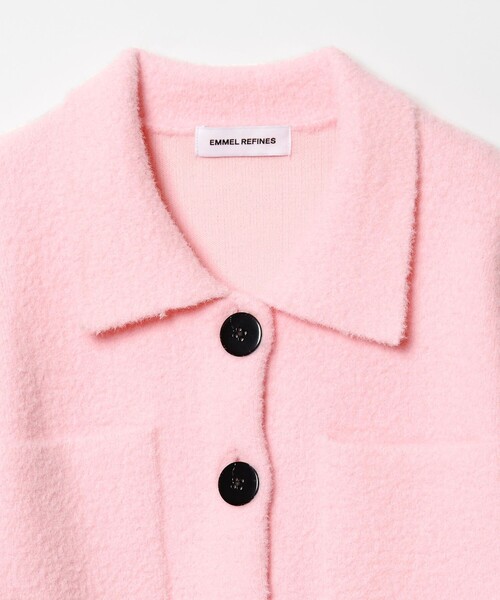 EMMEL REFINES＞EM セッケツ フェザーヤーン エリツキ カーディガン