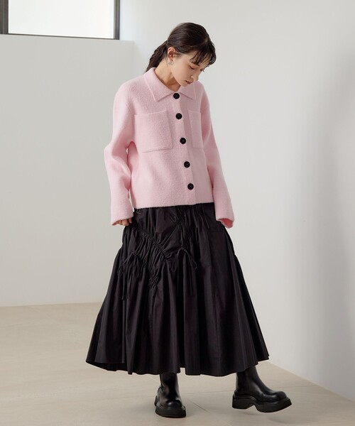 EMMEL REFINES（エメルリファインズ）の「＜EMMEL REFINES＞EM セッケツ フェザーヤーン エリツキ カーディガン（カーディガン/ボレロ・レディース・オフホワイト/ライトピンク/イエロー・FREE）」の11枚目の写真