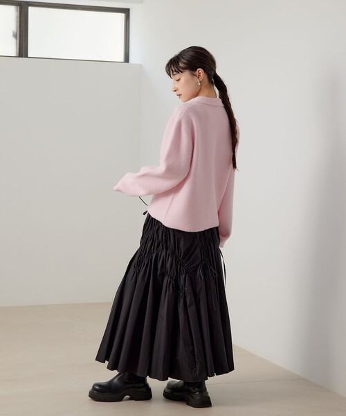 EMMEL REFINES（エメルリファインズ）の「＜EMMEL REFINES＞EM セッケツ フェザーヤーン エリツキ カーディガン（カーディガン/ボレロ・レディース・オフホワイト/ライトピンク/イエロー・FREE）」の12枚目の写真