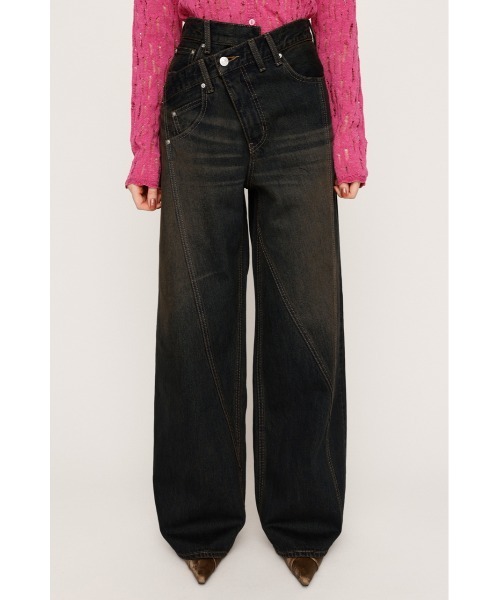 SLY ジャストウエスト スイッチング ストレートパンツ　1 J/W SWITCHING STRAIGHT PT ジャストウエスト スイッチング