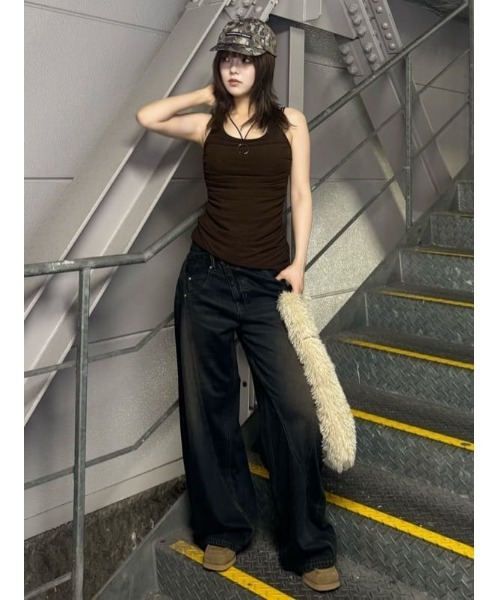 SLY SWITCHING STRAIGHT PT ストレートパンツ 秋服 J/W SWITCHING STRAIGHT PT ジャストウエスト スイッチング