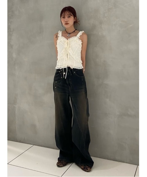 SLY SWITCHING STRAIGHT PT ストレートパンツ 秋服 J/W SWITCHING STRAIGHT PT ジャストウエスト スイッチング