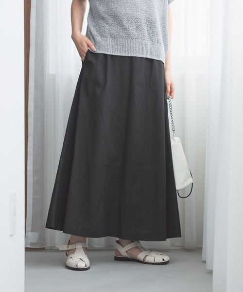 【美品】23区、オックスストレッチ ロングスカート　サイズ38、麻混、リネン 11008SKWSKM0405015002?$VS_1500$