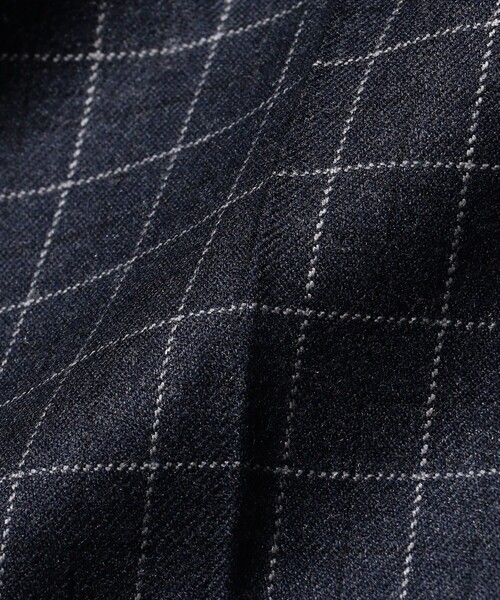 BEAMS PLUS(ビームスプラス)の「ダブルウィーブ ウール チェック ワイド アイビートラウザーズ(その他パンツ・メンズ・チャコールグレー/ネイビー・S/XL/M)」の4枚目の写真