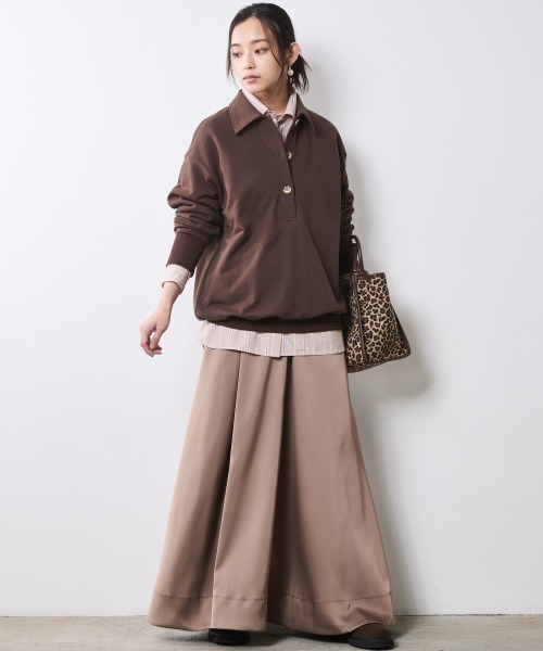 CHIC STYLE（シックスタイル）の「綿100％ストライプシャツ＜大きいサイズ有＞シックスタイル（シャツ/ブラウス・レディース・ベージュ系/ブルー系・5L/4L/3L/LL/L/M）」の16枚目の写真