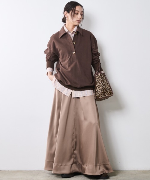 CHIC STYLE（シックスタイル）の「綿100％ストライプシャツ＜大きいサイズ有＞シックスタイル（シャツ/ブラウス・レディース・ベージュ系/ブルー系・5L/4L/3L/LL/L/M）」の17枚目の写真