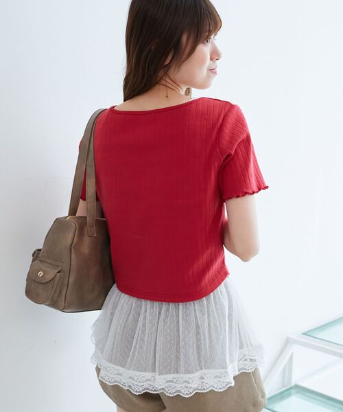 MAJESTIC LEGON(マジェスティックレゴン)の「ペプラムキャミセットカットカーデ(カーディガン/ボレロ・レディース・ブルー系その他4/ホワイト系5/レッド系その他2/ブラック系その他・MEDIUM)」の5枚目の写真