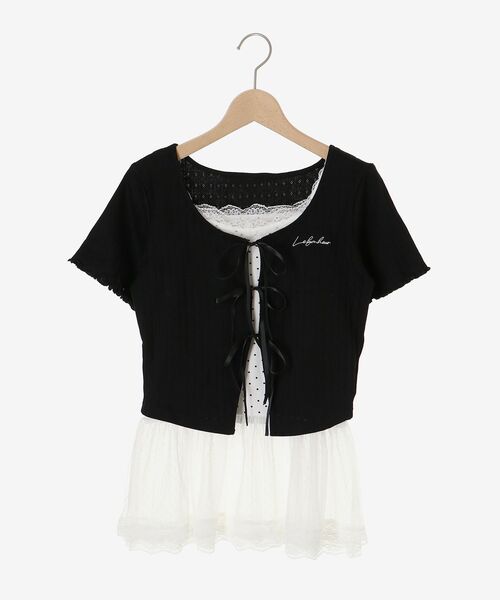 MAJESTIC LEGON(マジェスティックレゴン)の「ペプラムキャミセットカットカーデ(カーディガン/ボレロ・レディース・ブルー系その他4/ホワイト系5/レッド系その他2/ブラック系その他・MEDIUM)」の10枚目の写真