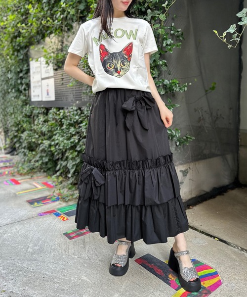 MILK（ミルク）の「ダブルリボン ロングスカート（スカート）」 - WEAR