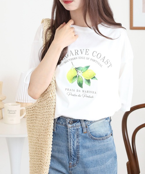 BRODIAEA(ブローディア)の「BRODIAEA レモンプリントロゴ半袖Tシャツ(Tシャツ/カットソー・レディース・ピンク/ネイビー/オフホワイト/ライトグリーン・40)」の18枚目の写真