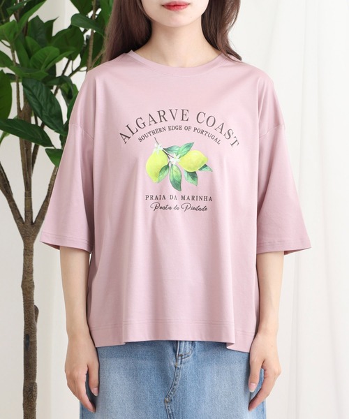 BRODIAEA(ブローディア)の「BRODIAEA レモンプリントロゴ半袖Tシャツ(Tシャツ/カットソー・レディース・ピンク/ネイビー/オフホワイト/ライトグリーン・40)」の11枚目の写真