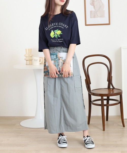 BRODIAEA(ブローディア)の「BRODIAEA レモンプリントロゴ半袖Tシャツ(Tシャツ/カットソー・レディース・ピンク/ネイビー/オフホワイト/ライトグリーン・40)」の5枚目の写真