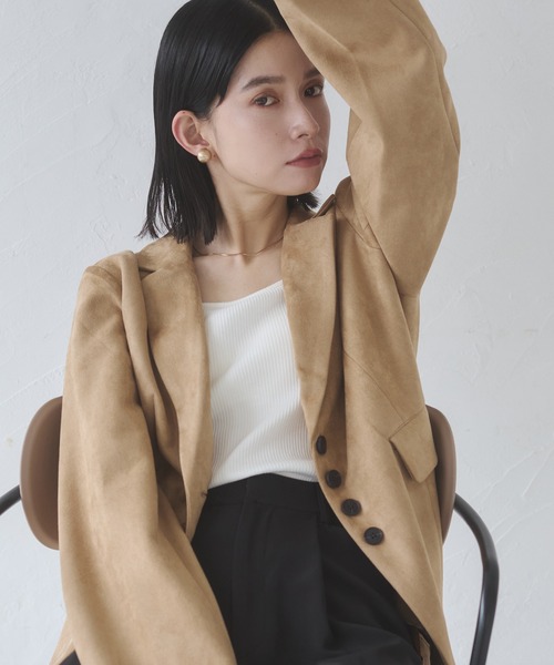 セール】フェイクスウェード テーラードジャケット（テーラード