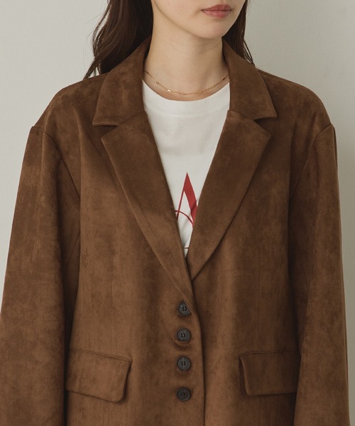セール】フェイクスウェード テーラードジャケット（テーラード