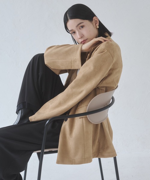 hunch(ハンチ)の「フェイクスウェード テーラードジャケット(テーラードジャケット・レディース・ブラウン/チャコールグレー/ベージュ・FREE)」の7枚目の写真