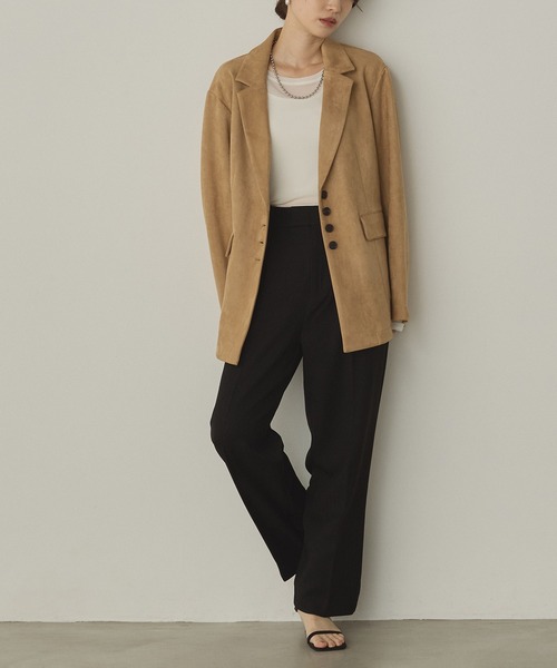 hunch(ハンチ)の「フェイクスウェード テーラードジャケット(テーラードジャケット・レディース・ブラウン/チャコールグレー/ベージュ・FREE)」の11枚目の写真