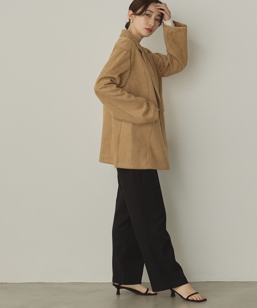 hunch(ハンチ)の「フェイクスウェード テーラードジャケット(テーラードジャケット・レディース・ブラウン/チャコールグレー/ベージュ・FREE)」の12枚目の写真