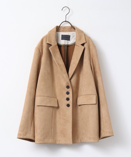 hunch(ハンチ)の「フェイクスウェード テーラードジャケット(テーラードジャケット・レディース・ブラウン/チャコールグレー/ベージュ・FREE)」の14枚目の写真
