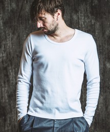 【NO ID.】Fraise U-Neck T-Shirt / フライス Uネック Tシャツ