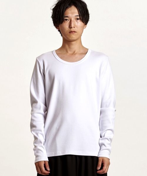 NO ID.（ノーアイディ）の「【NO ID.】Fraise U-Neck T-Shirt / フライス Uネック Tシャツ（Tシャツ/カットソー・メンズ・ホワイト/グレー/ブラック・2/1）」の8枚目の写真