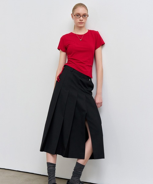 GENERAL IDEA(ジェネラルアイデア)の「GENERAL IDEA/ジェネラルアイディア bold pleats long skirt ロングスカート(スカート・レディース・ブラック/ネイビー/ベージュ/チャコール・S/M/L)」の14枚目の写真