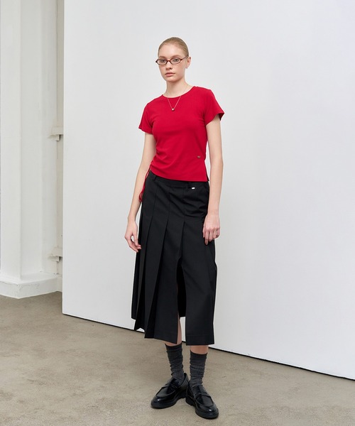 GENERAL IDEA(ジェネラルアイデア)の「GENERAL IDEA/ジェネラルアイディア bold pleats long skirt ロングスカート(スカート・レディース・ブラック/ネイビー/ベージュ/チャコール・S/M/L)」の15枚目の写真