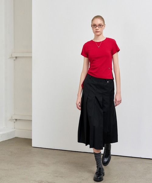 GENERAL IDEA(ジェネラルアイデア)の「GENERAL IDEA/ジェネラルアイディア bold pleats long skirt ロングスカート(スカート・レディース・ブラック/ネイビー/ベージュ/チャコール・S/M/L)」の16枚目の写真