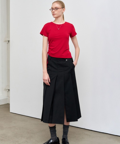 GENERAL IDEA(ジェネラルアイデア)の「GENERAL IDEA/ジェネラルアイディア bold pleats long skirt ロングスカート(スカート・レディース・ブラック/ネイビー/ベージュ/チャコール・S/M/L)」の18枚目の写真